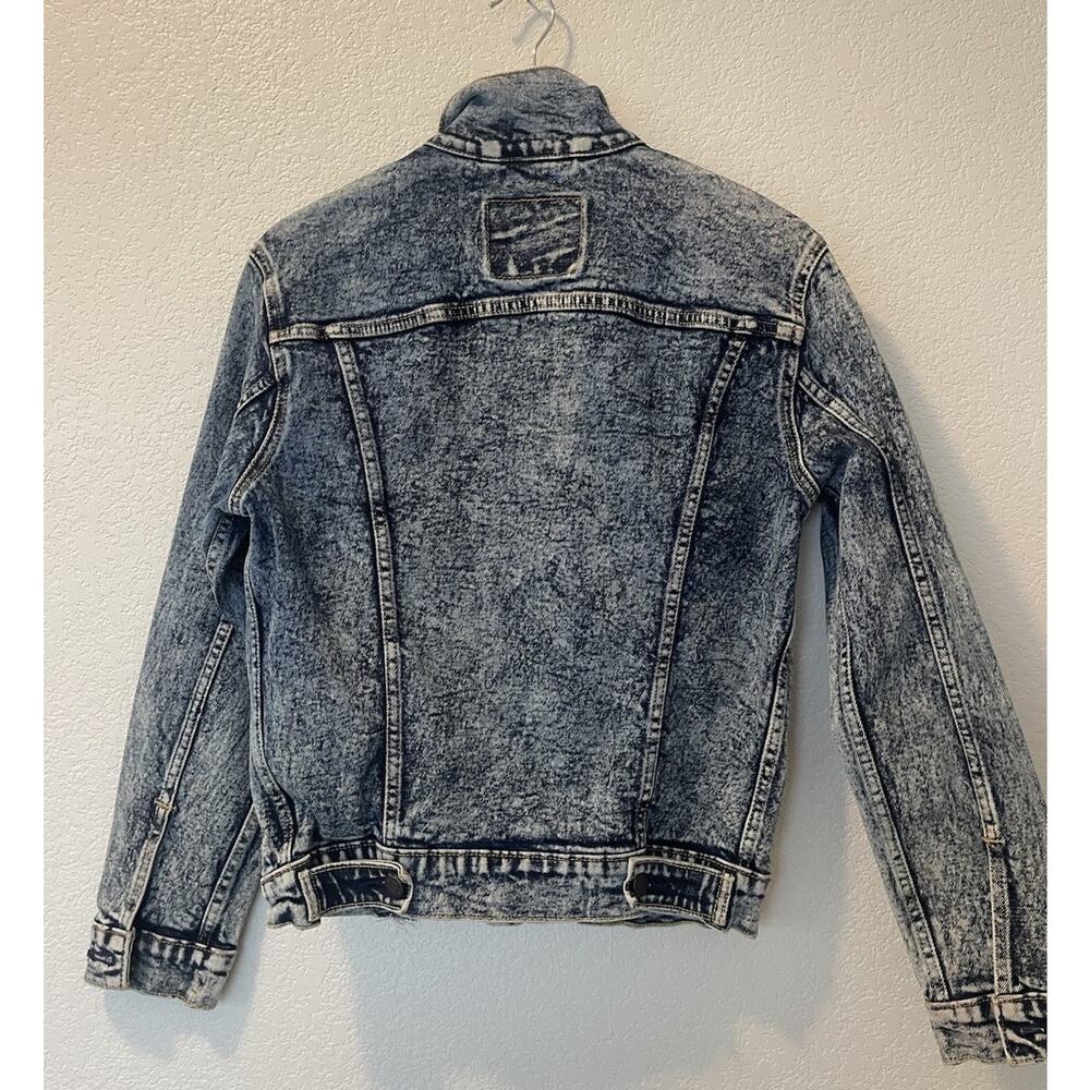 Levi's Acid Wash Denim Jacket Men’s Small Blue Denim Trucker Retro 72334-0335 - Picture 2 of 12
